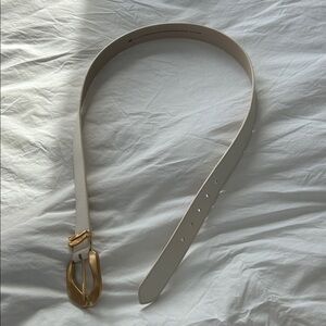 Cream Belt with Gold Buckle